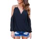 Women Chiffon Long Sleeve Off Shoulder Top