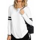 Women's casual striped long-sleeved T-shirt Raglan baseball shirt