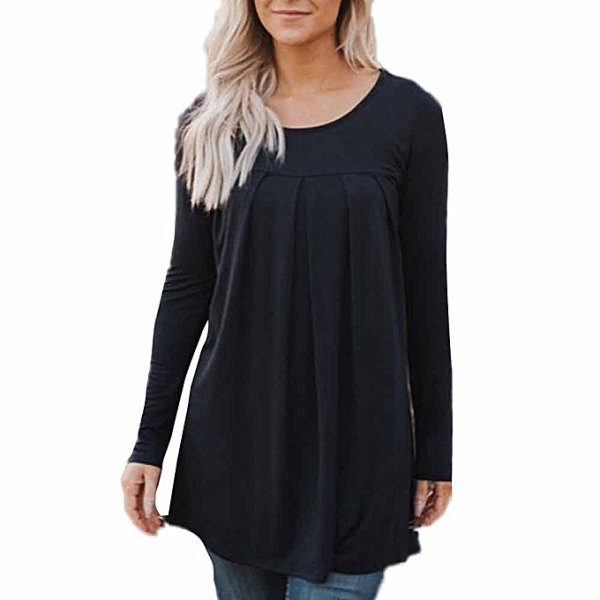 Women Long Sleeve Casual Pullover Loose Top Ladies Casual Shirt