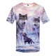 Men daily clothing basic large size T-shirt, 3D, animal print round neck, short sleeves